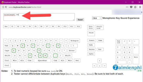 Website Test Keyboard Computer Keyboard Online, Free - Tipsmake.com