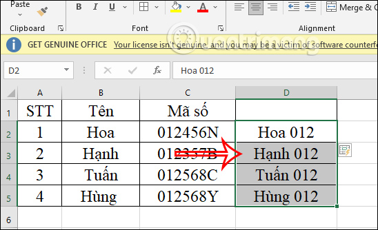 What can the shortcut Ctrl + E in Excel do? Picture 10