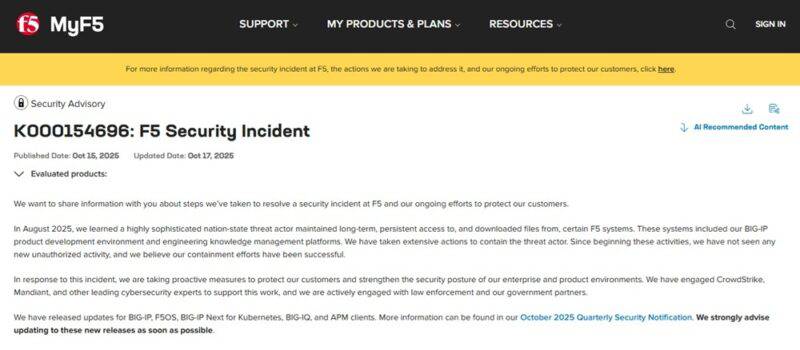 What does the F5 hack mean? What to do now? Picture 1