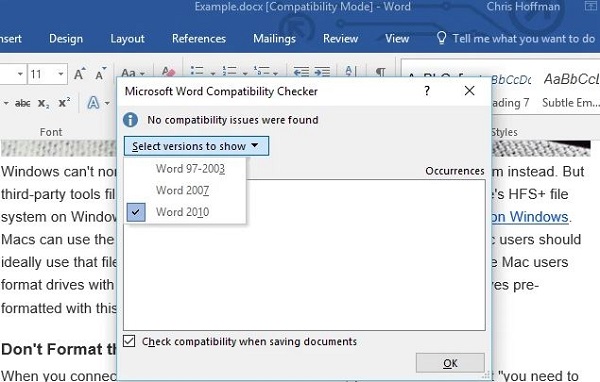 What is a Word file in Compatibility mode, how to fix it? Picture 5