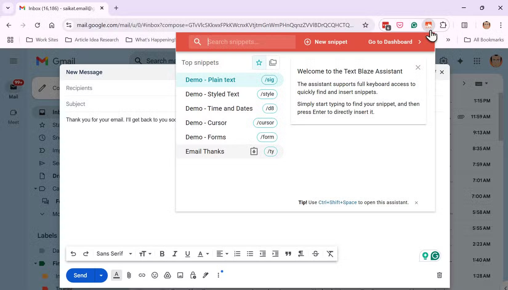 What is Text Blaze? How does it work on Chrome? Picture 2
