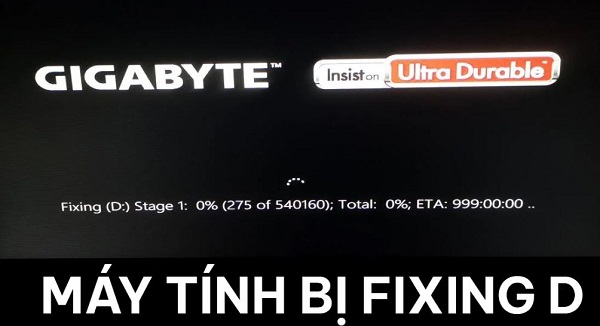 What is the condition of the computer being fixed D? Picture 1