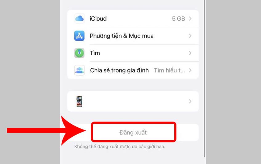 What is the problem with the iCloud sign out button not showing? Picture 3