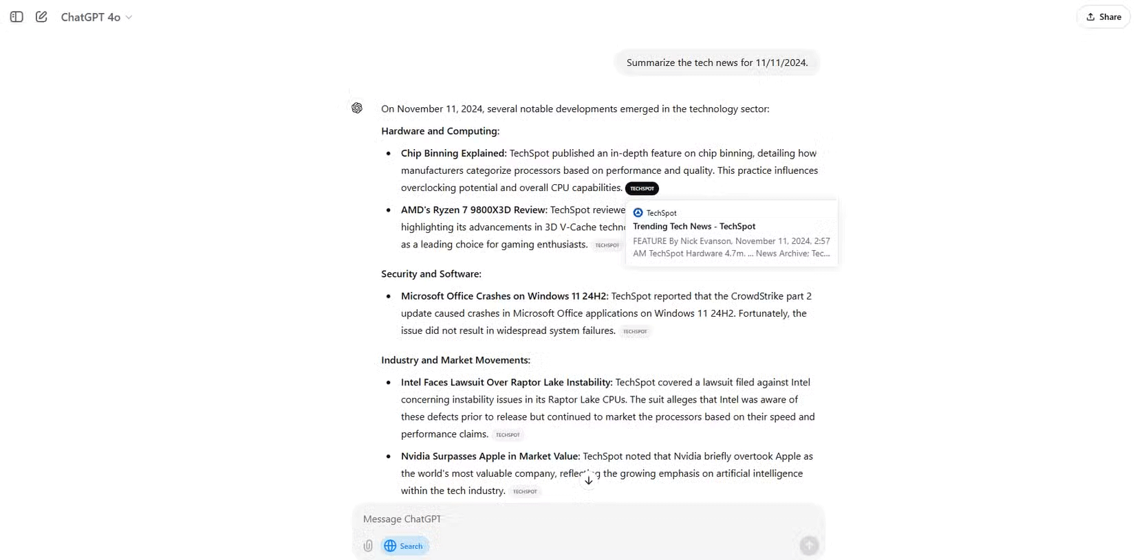 What makes ChatGPT's search feature superior to Perplexity? Picture 1