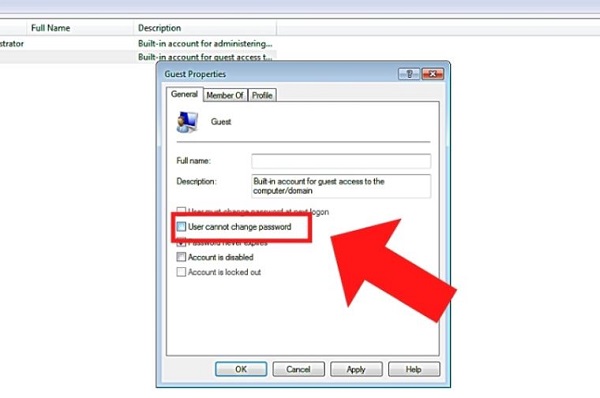 What to do when the computer cannot change the password?