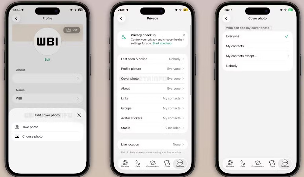 WhatsApp's cover photo options are coming soon to users. Picture 1