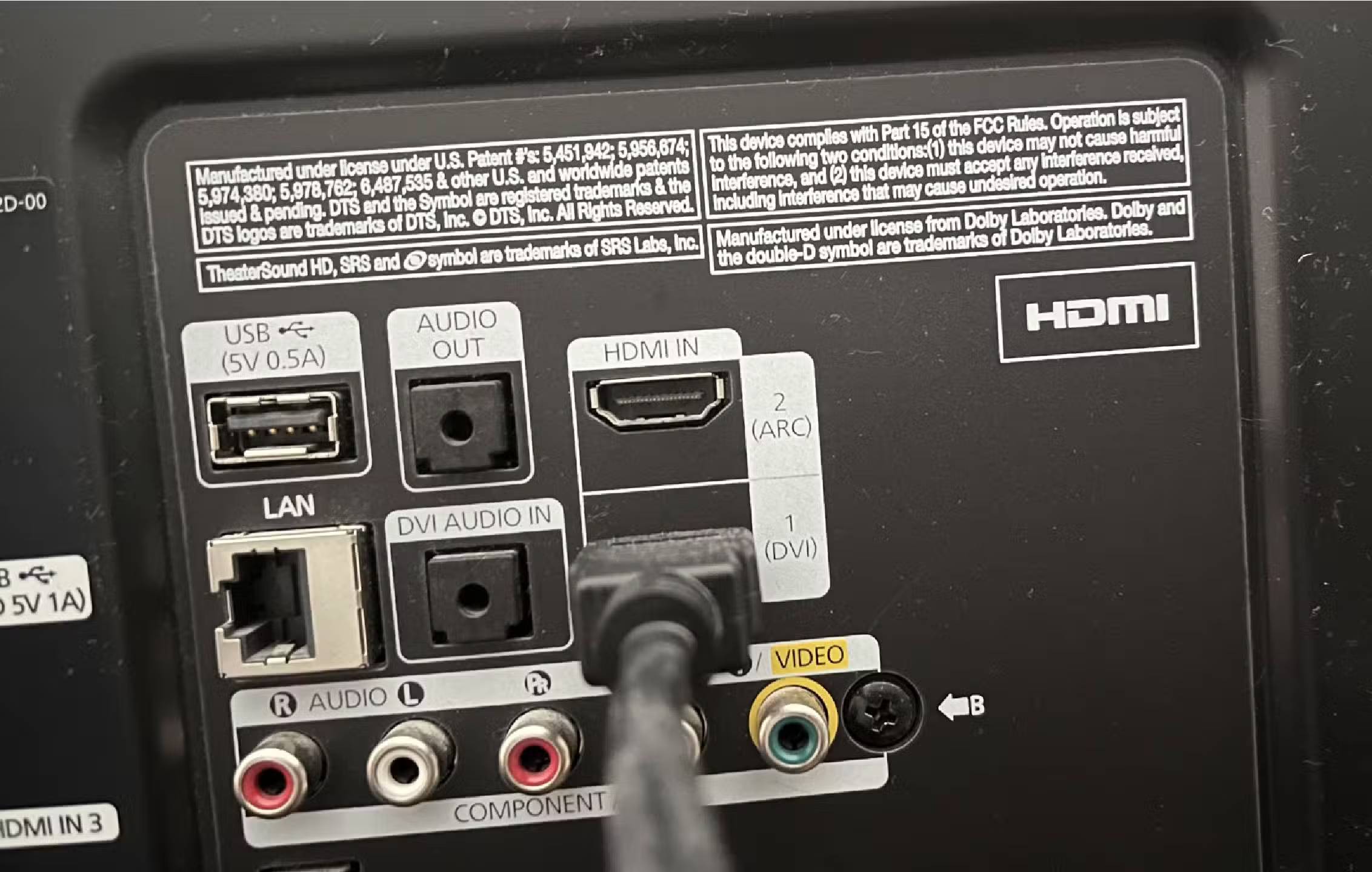 Which HDMI ports on the TV support ARC? Picture 2