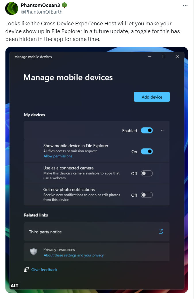 Windows 11 is about to allow users to access files on smartphones through File Explorer Picture 1