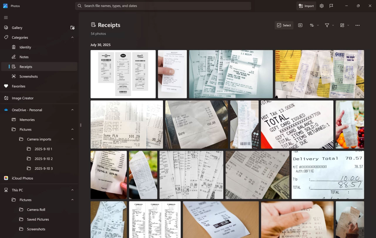 Windows 11 Photos integrates AI: Automatically categorize screenshots, receipts, documents Picture 1