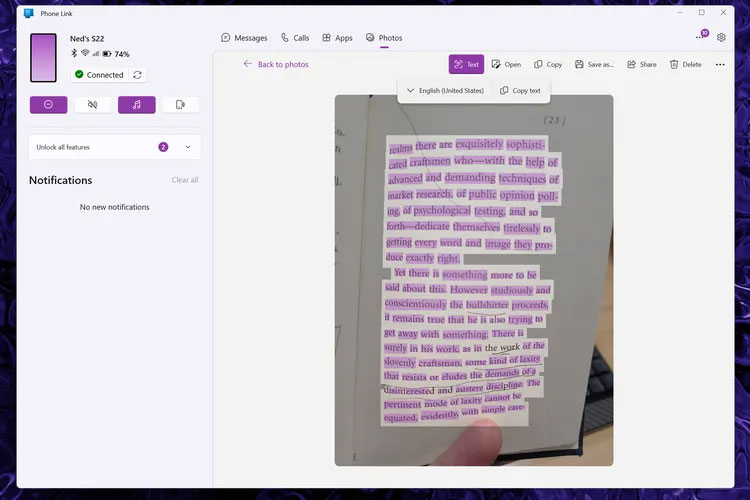 Windows will soon allow text extraction from Android photos Picture 1