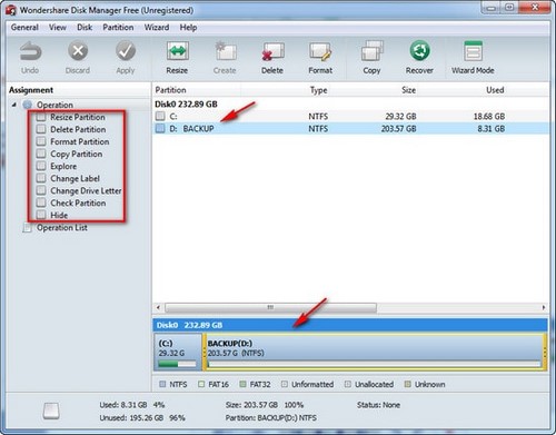 Wondershare Free Disk Manager, hard drive partition guide Picture 2