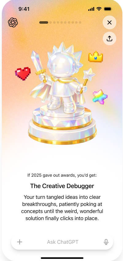 What does your ChatGPT 2025 recap include? Picture 1