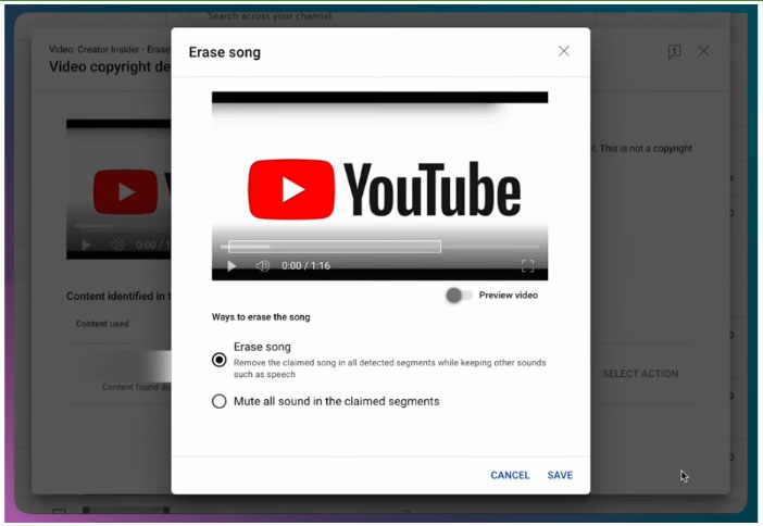 YouTube updates 'Erase Song' tool to remove copyrighted music Picture 2