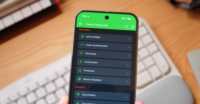 4 phone sensors to explore with Physics Toolbox Sensor Suite