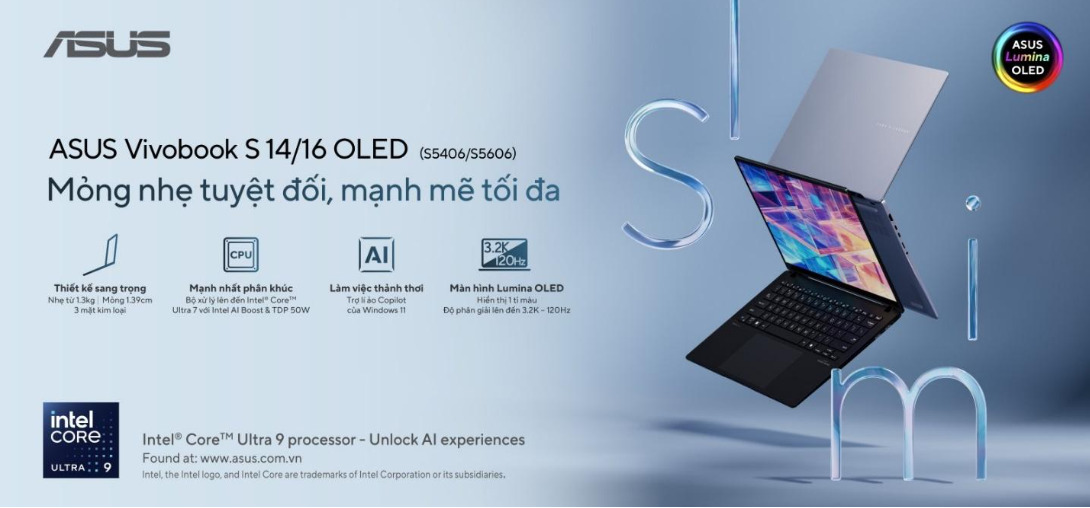 ASUS Vivobook S 14/16 OLED Absolutely Thin and Light, Maximum Power