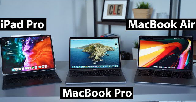 Comparing the 13-inch MacBook Pro with the MacBook Air and iPad Pro.