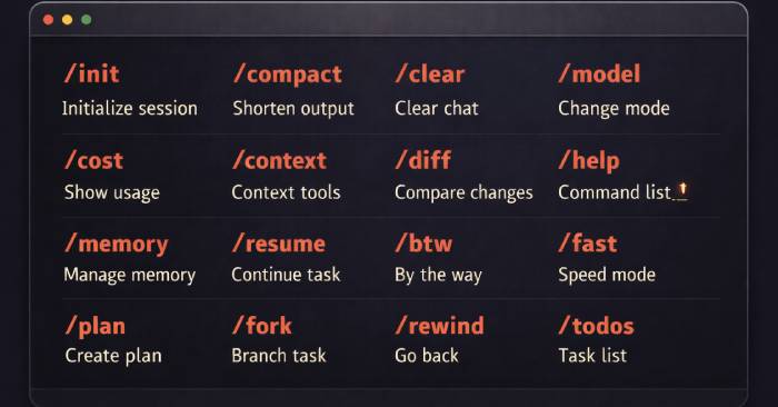 Core commands in Claude Code