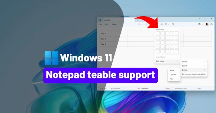 Detailed video tutorial on creating tables in Notepad.