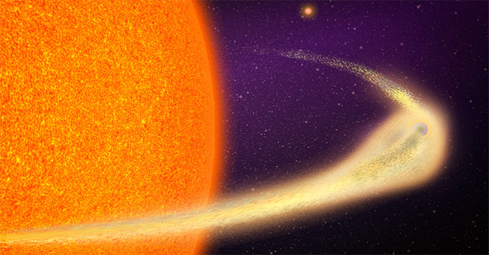 Disintegrating Planet Creates a Comet-Like Fire Tail