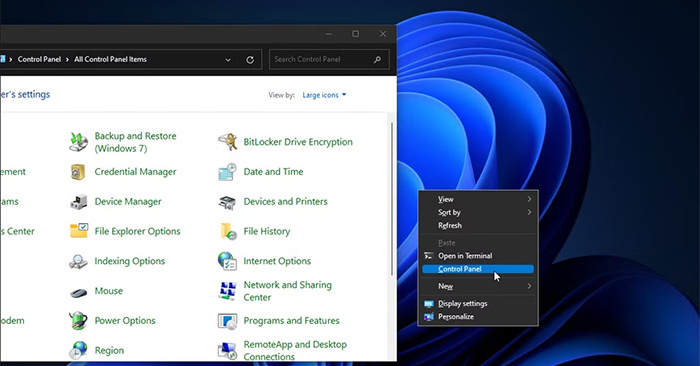 How to Add Control Panel to Windows 11 Context Menu