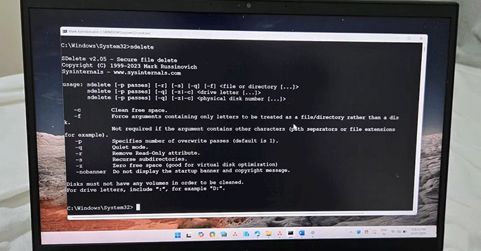 How to Completely Delete Any Windows File Using Sdelete