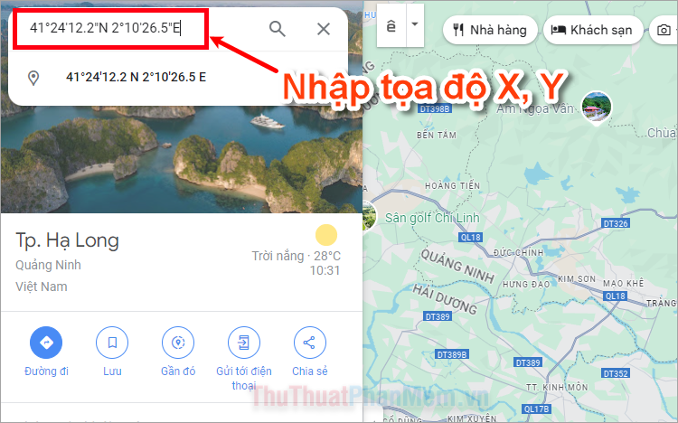 How to Enter X, Y Coordinates on Google Maps