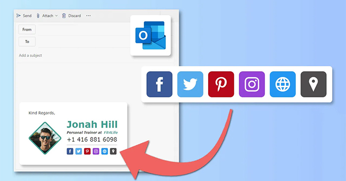 How to Insert an Icon into a Link in an Outlook Signature