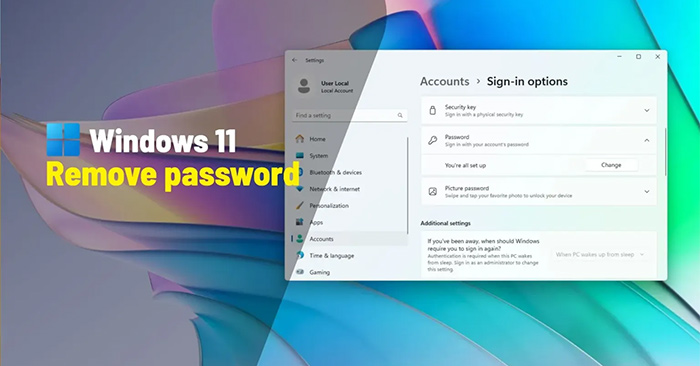 Instructions to Delete Login Password on Windows 11