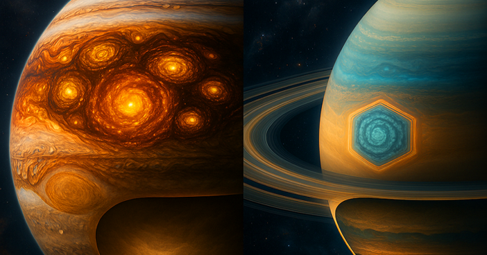 Polar Cyclones Reveal the Hidden Inner Structures of Jupiter and Saturn
