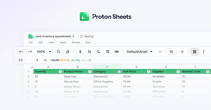 Proton Sheets Launches: an Encrypted Spreadsheet to Replace Excel and Google Sheets