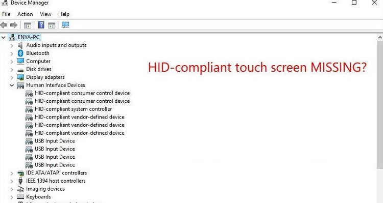 The Computer Does Not Have a HID-compliant Touch Screen, What