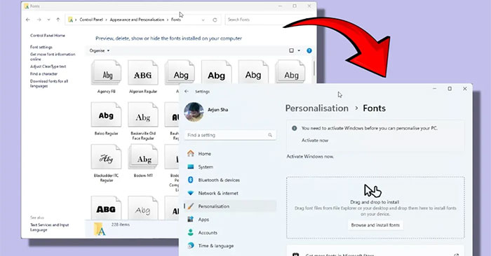 The Fonts Page Has Been Moved from Control Panel to Settings on Windows 11