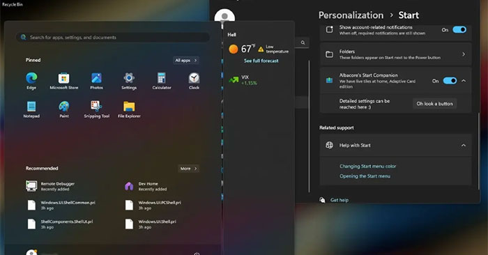The Start Menu on Windows 11 Will Have Its Own Floating Widget Sidebar Explained