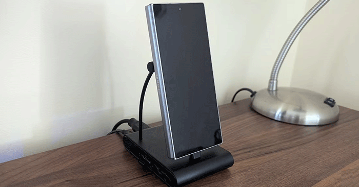 Why should you buy a USB-C dock that can stand your phone upright?