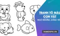 Animal coloring pages for kids, funny pet pictures