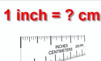 How many centimeters, meters, millimeters, and decimeters are equal to 1 inch?