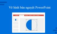Instructions for drawing a semicircle in PowerPoint