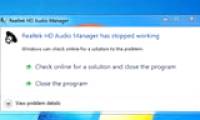 How to fix the 'Realtek HD Audio Manager has stopped working' error when starting your computer or laptop.
