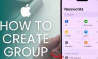 Instructions for creating a password sharing group on iPhone