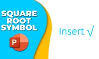 Instructions for inserting square root symbol in Powerpoint
