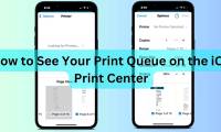 Instructions for managing print lists on iPhone