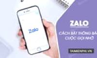 Instructions to enable missed call notification Zalo