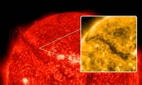 Massive eruption creates 250,000-mile-long 'volcanic canyon' on the Sun's surface