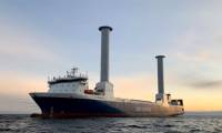 Unique rotating funnel sail helps ships save fuel