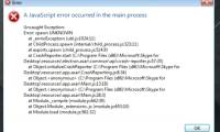 What is A Javascript error occurred in the main process​ and how to fix it?