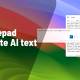 Instructions for creating text using AI on Notepad Windows 11