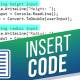 Instructions for inserting code in Word