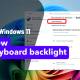 Instructions to turn on Windows 11 keyboard backlight