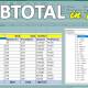 SUBTOTAL function: Calculates the sum of the values ​​in a filtered list in Excel.